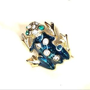 VTG Frog Rhinestone Enamel Scatter Pin